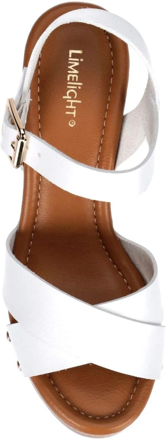 Limelight April Apple - Women's Faux Wooden High Heeled Platform Dress Sandals