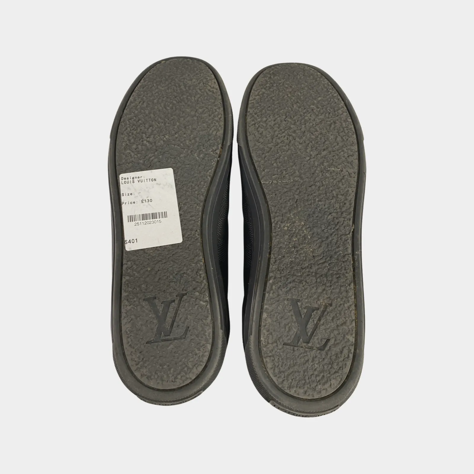Louis Vuitton men's black monogram ankle trainers zipped on the side