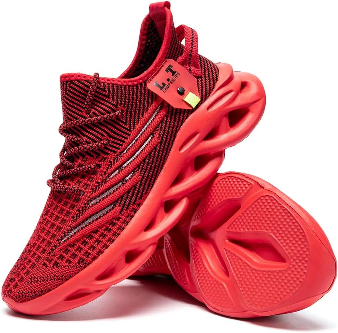 Men Running Shoes Men's Tennis Shoes Lightweight Breathable Fashion Sneakers Non Slip Workout Gym Shoes for Running Black