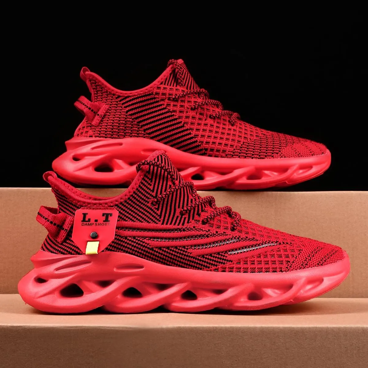 Men Running Shoes Men's Tennis Shoes Lightweight Breathable Fashion Sneakers Non Slip Workout Gym Shoes for Running Black