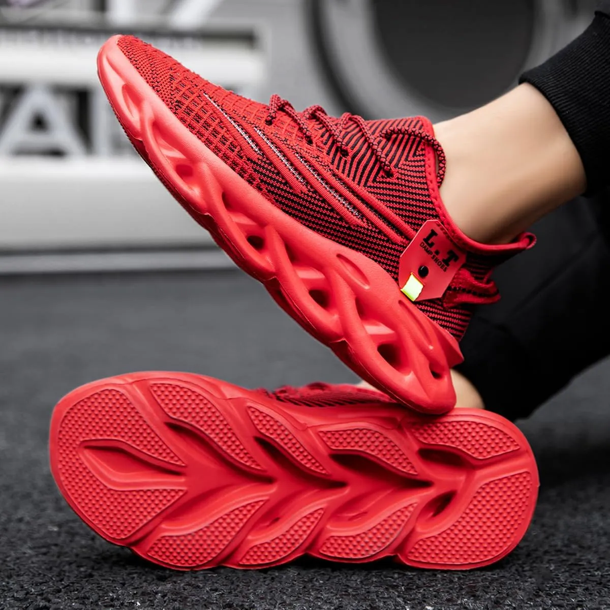 Men Running Shoes Men's Tennis Shoes Lightweight Breathable Fashion Sneakers Non Slip Workout Gym Shoes for Running Black