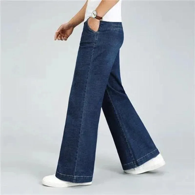 Men’s High Waist Flare Jeans – Vintage-Inspired Loose Fit for Autumn & Winter