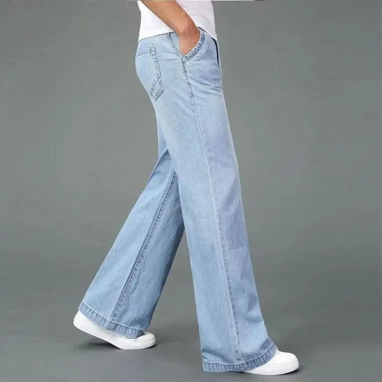 Men’s High Waist Flare Jeans – Vintage-Inspired Loose Fit for Autumn & Winter