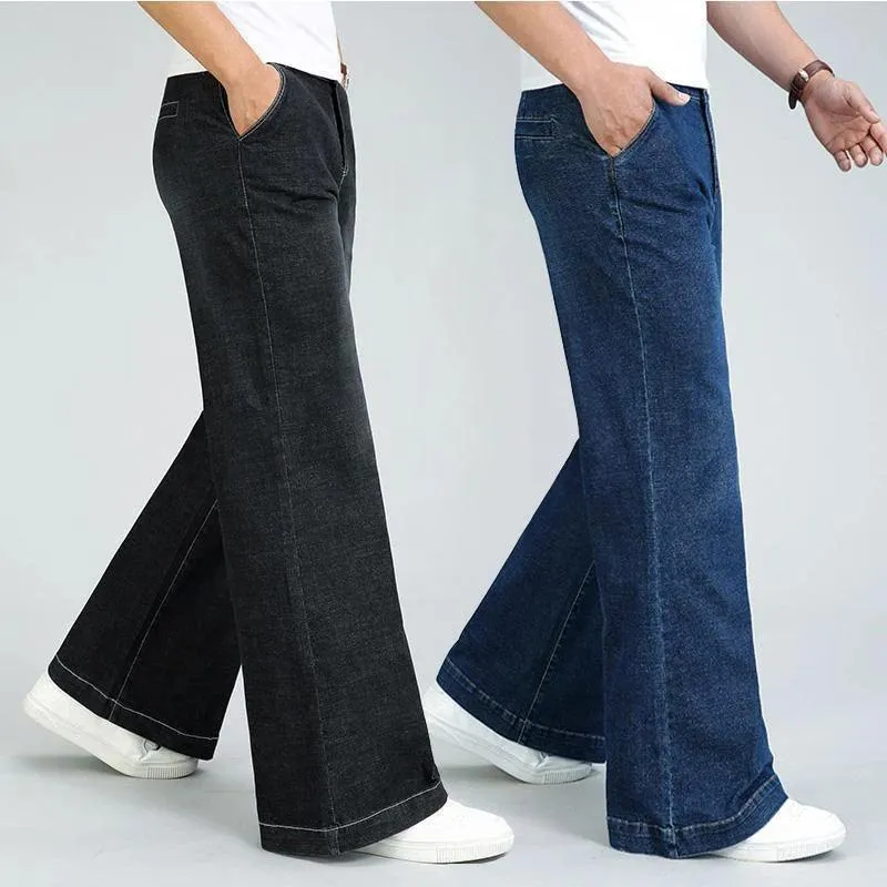 Men’s High Waist Flare Jeans – Vintage-Inspired Loose Fit for Autumn & Winter