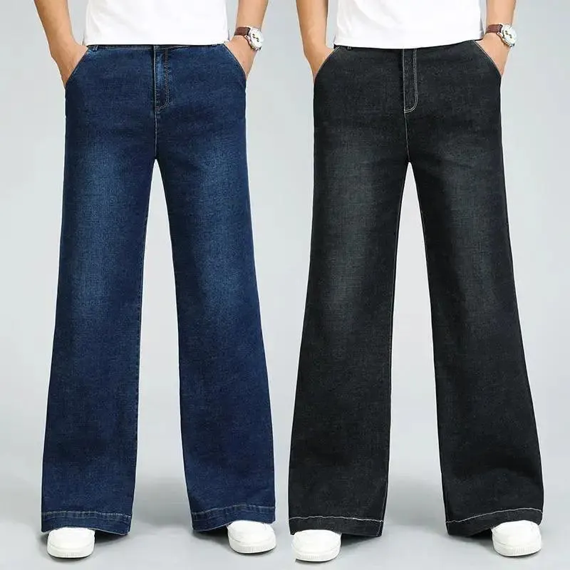 Men’s High Waist Flare Jeans – Vintage-Inspired Loose Fit for Autumn & Winter