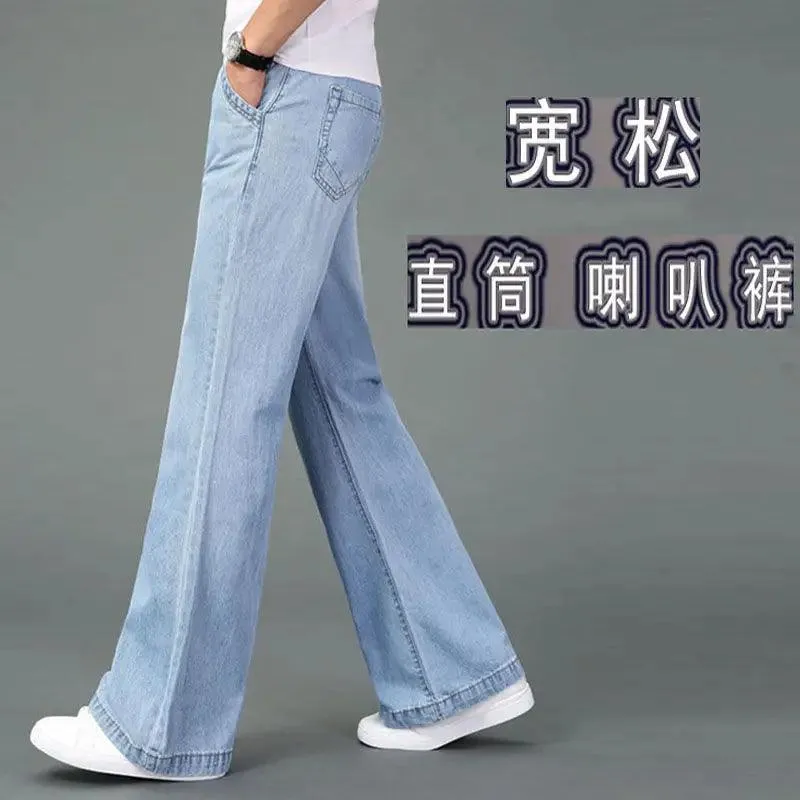 Men’s High Waist Flare Jeans – Vintage-Inspired Loose Fit for Autumn & Winter