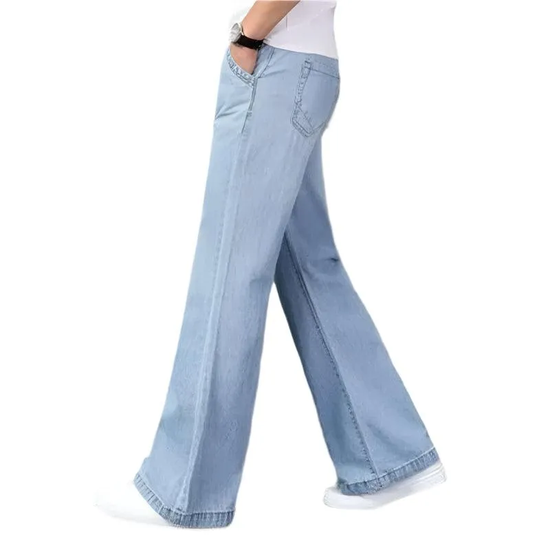 Men’s High Waist Flare Jeans – Vintage-Inspired Loose Fit for Autumn & Winter