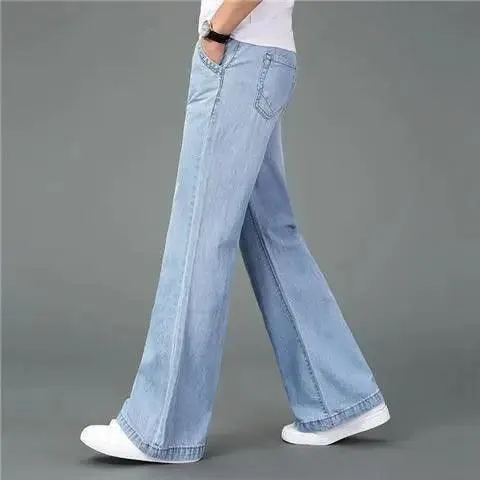 Men’s High Waist Flare Jeans – Vintage-Inspired Loose Fit for Autumn & Winter