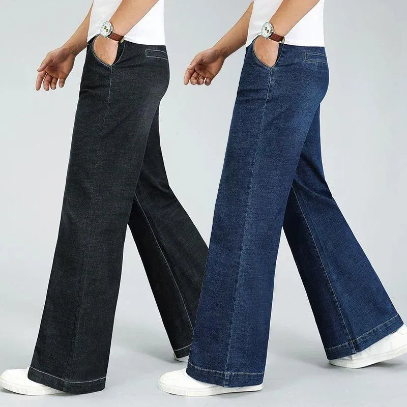 Men’s High Waist Flare Jeans – Vintage-Inspired Loose Fit for Autumn & Winter