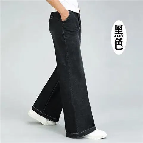 Men’s High Waist Flare Jeans – Vintage-Inspired Loose Fit for Autumn & Winter