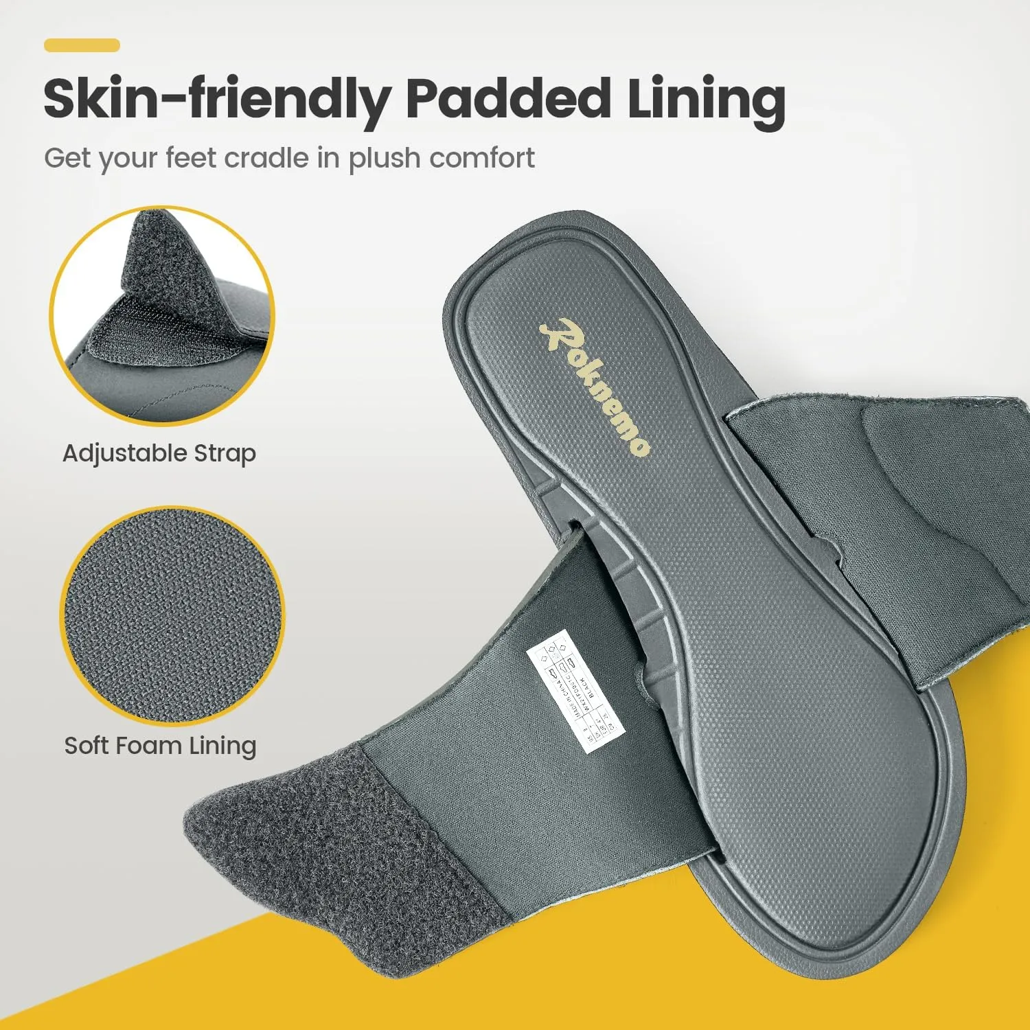 Mens Slide Sandals Adjustable Athletic Casual Comfort Lightweight Open Toe Slides Sport Sandals with Memory Foam Soft Cushion Footbed
