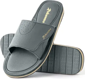 Mens Slide Sandals Adjustable Athletic Casual Comfort Lightweight Open Toe Slides Sport Sandals with Memory Foam Soft Cushion Footbed