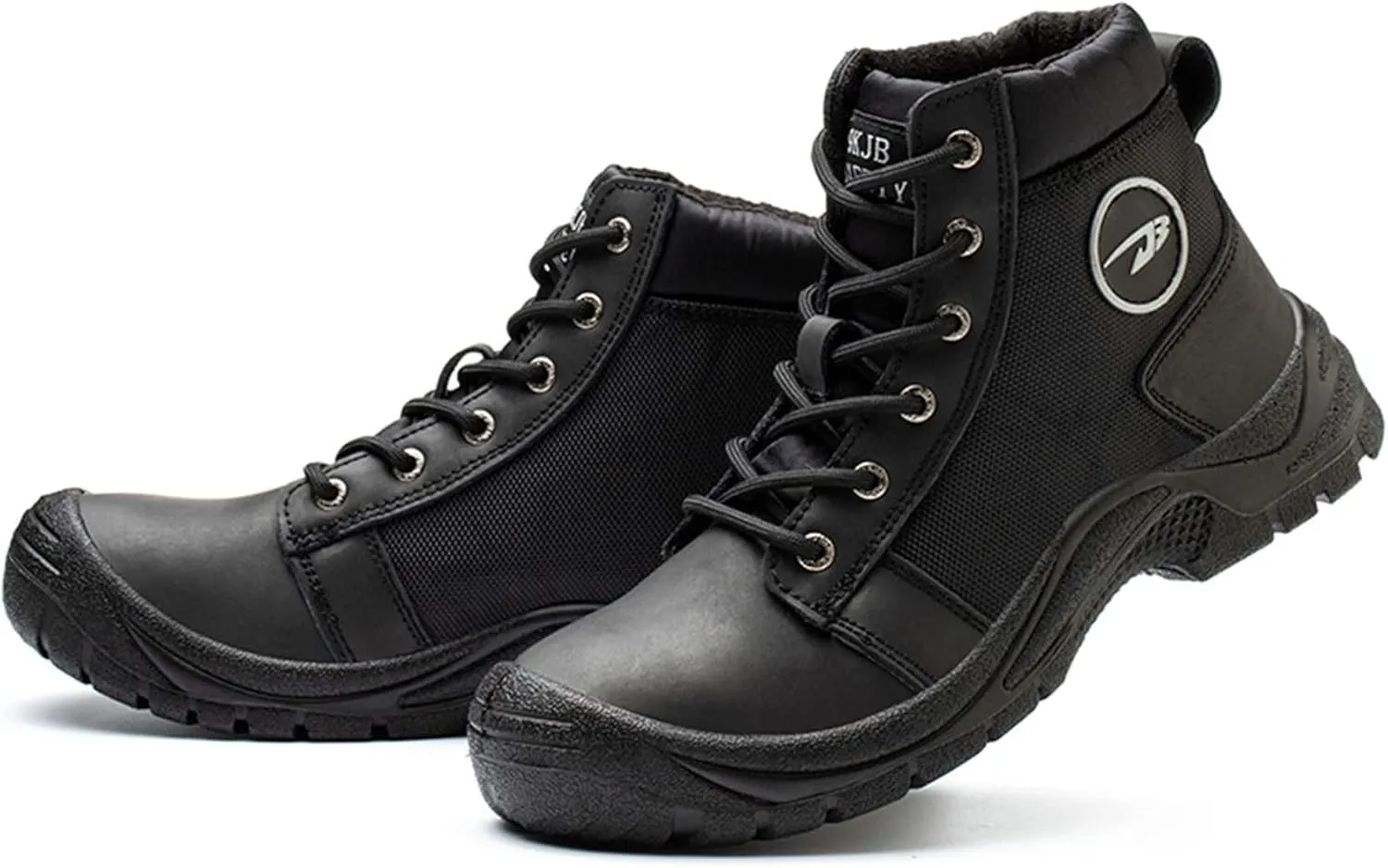 Mens Steel Toe Work Boots Waterproof Safety Shoes Genuine Leather Snow Hiking Boots Nonslip Anti-Piece Construction Work Sneakers