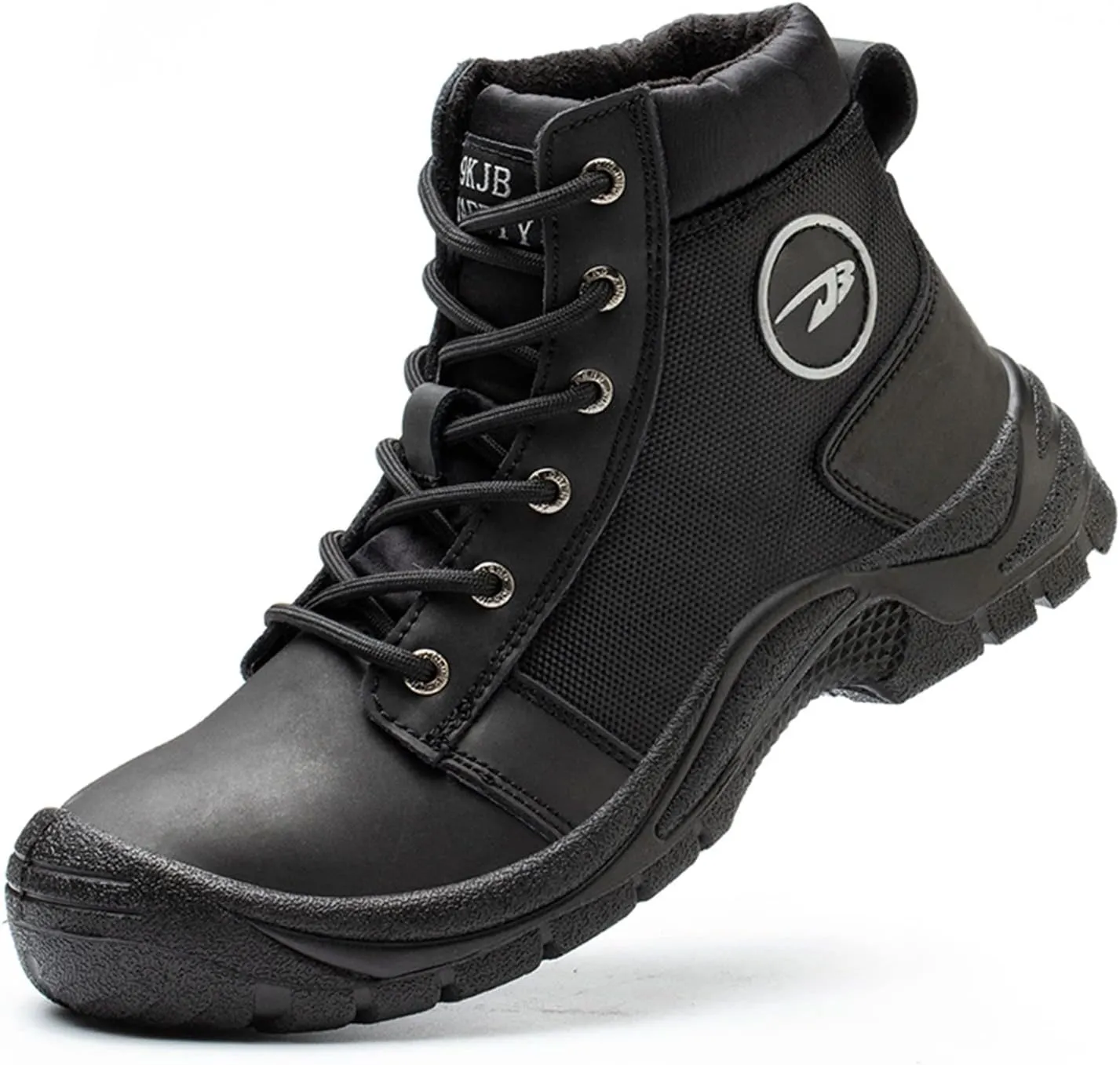 Mens Steel Toe Work Boots Waterproof Safety Shoes Genuine Leather Snow Hiking Boots Nonslip Anti-Piece Construction Work Sneakers