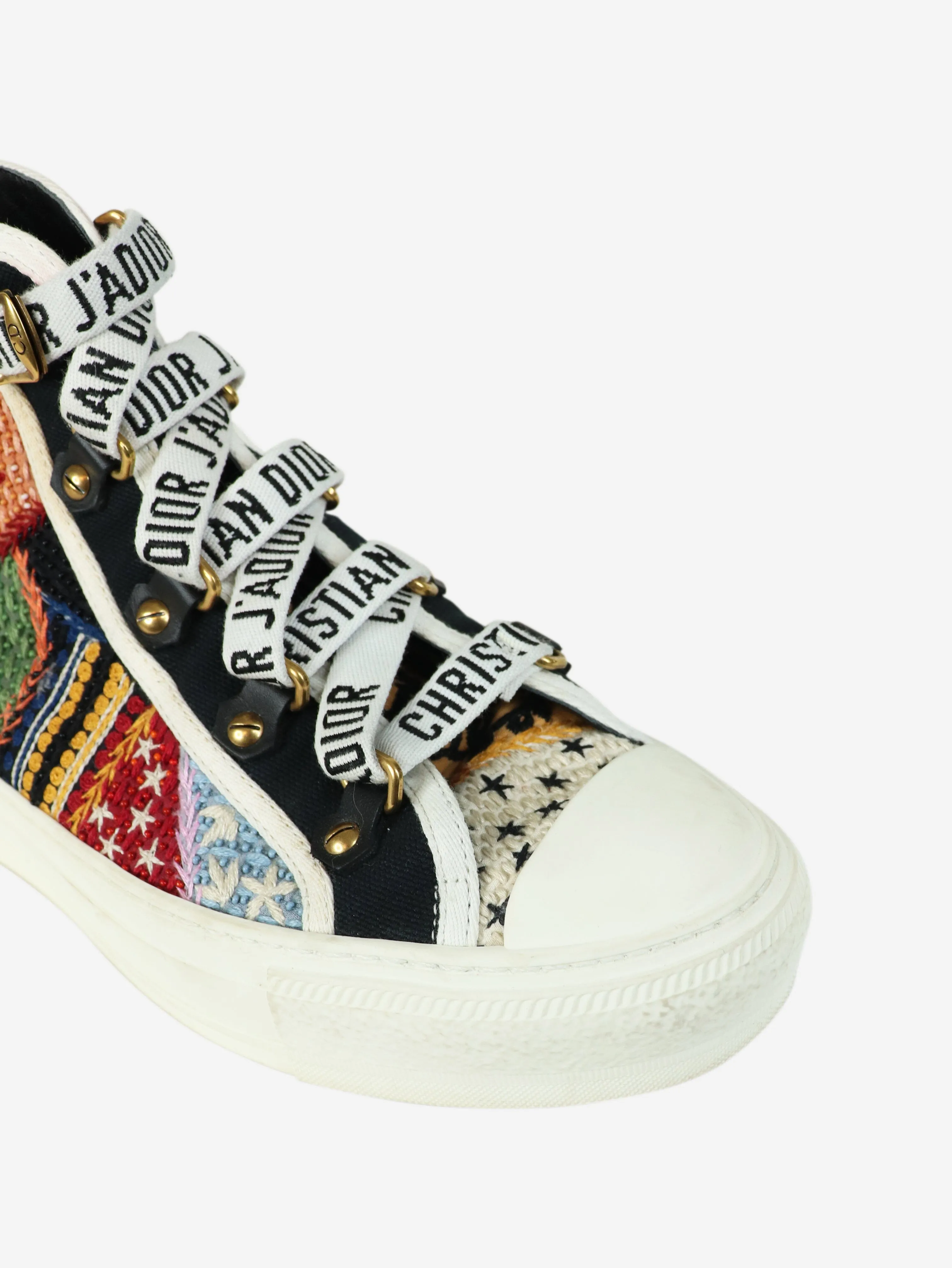 Multicolour Peace and Love beaded trainers - size EU 38