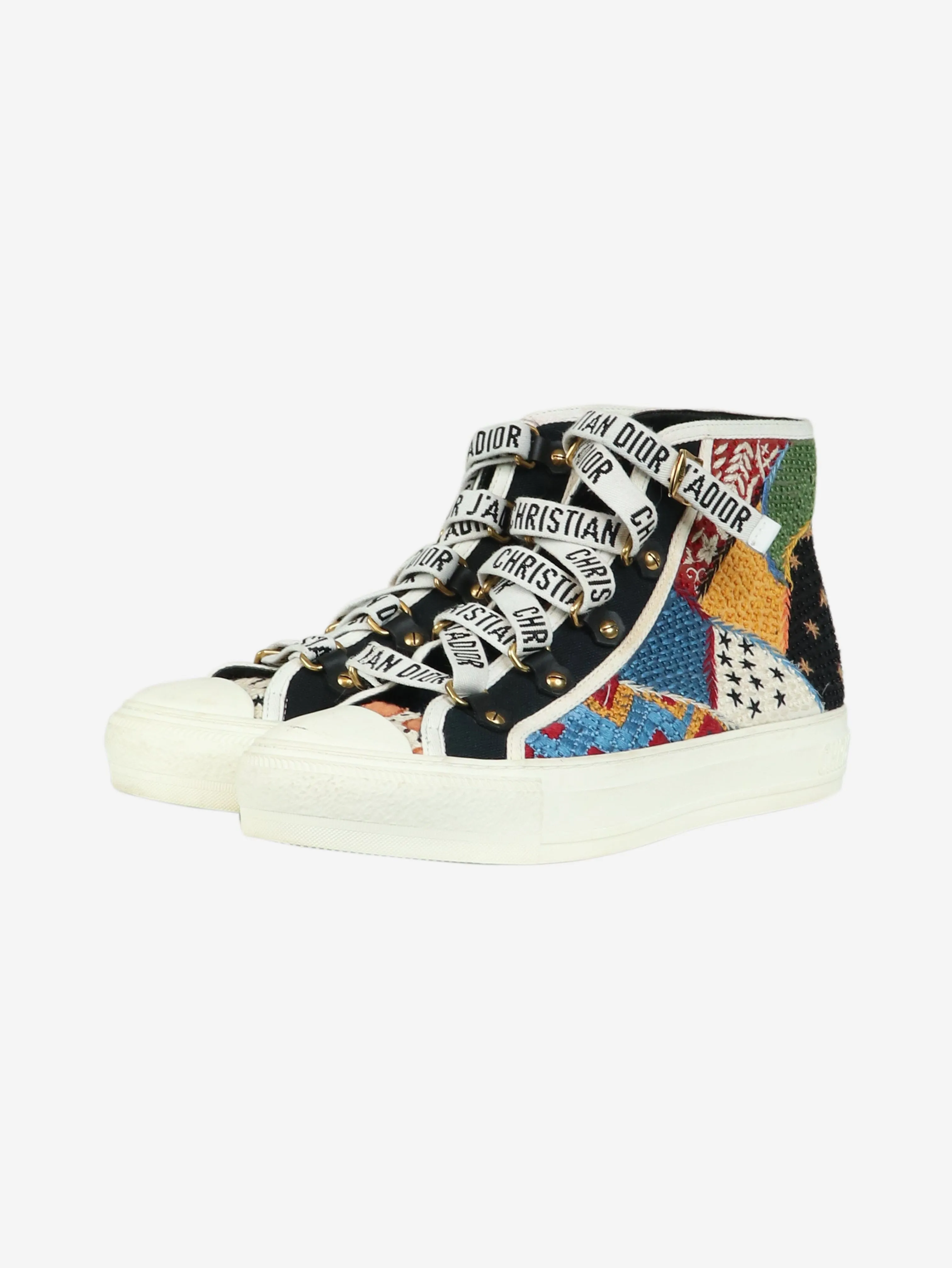 Multicolour Peace and Love beaded trainers - size EU 38