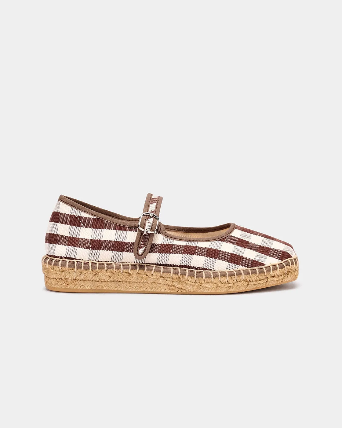 Naguisa Peonia Brown Check Espadrille