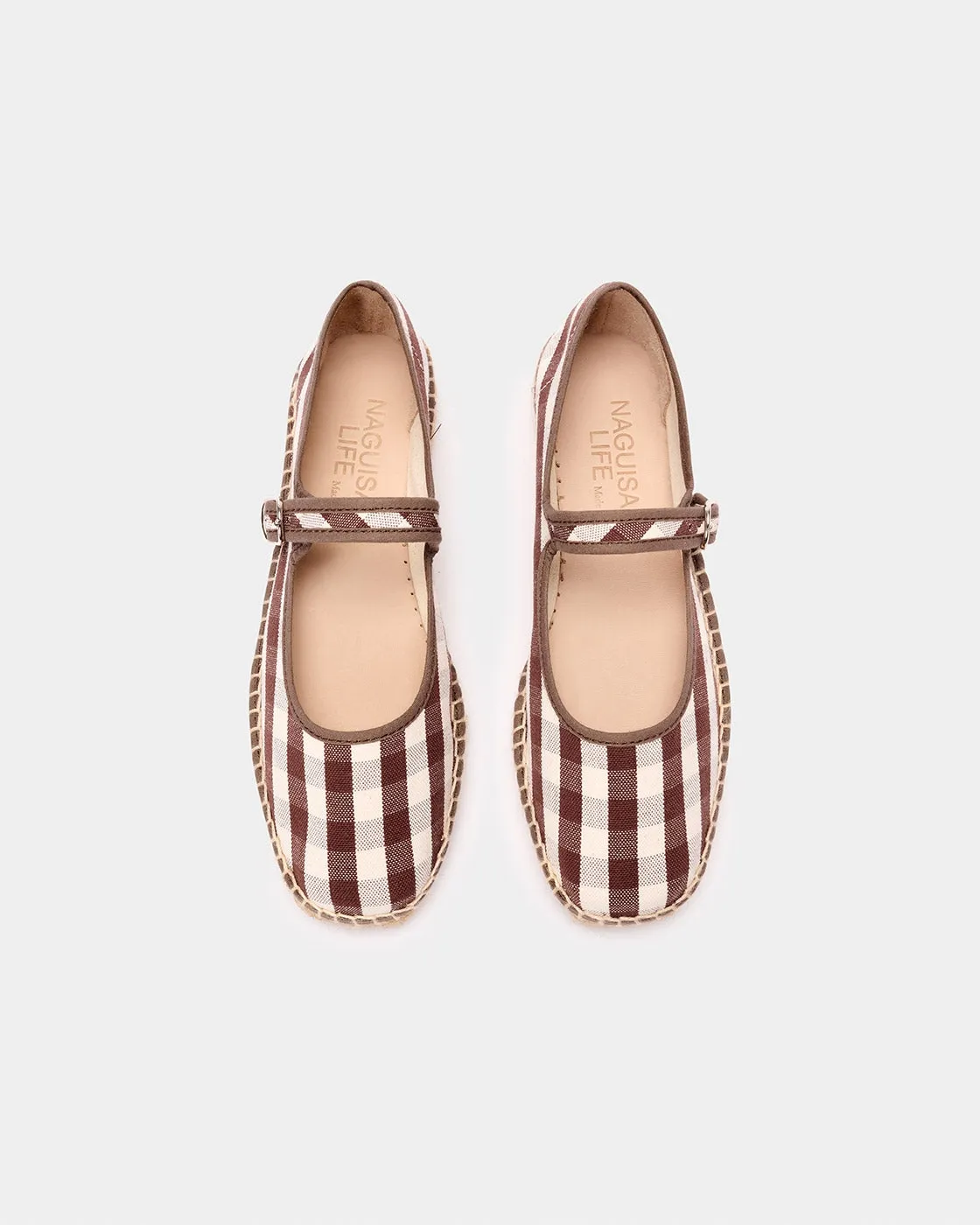 Naguisa Peonia Brown Check Espadrille