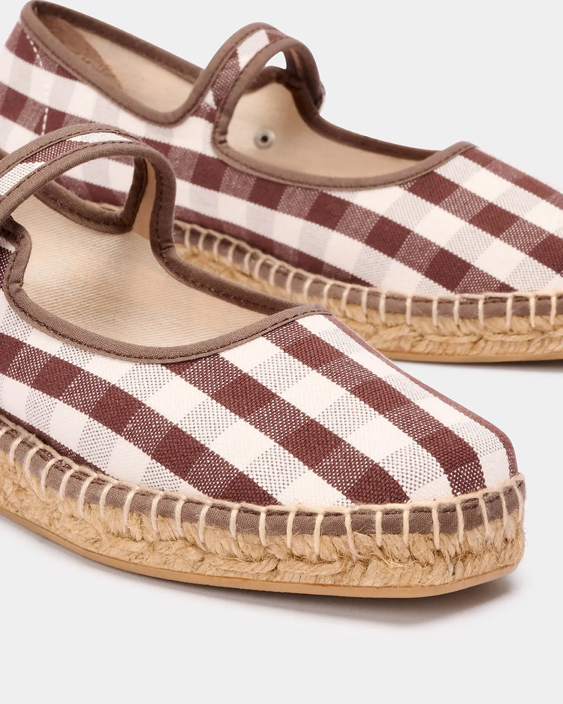 Naguisa Peonia Brown Check Espadrille