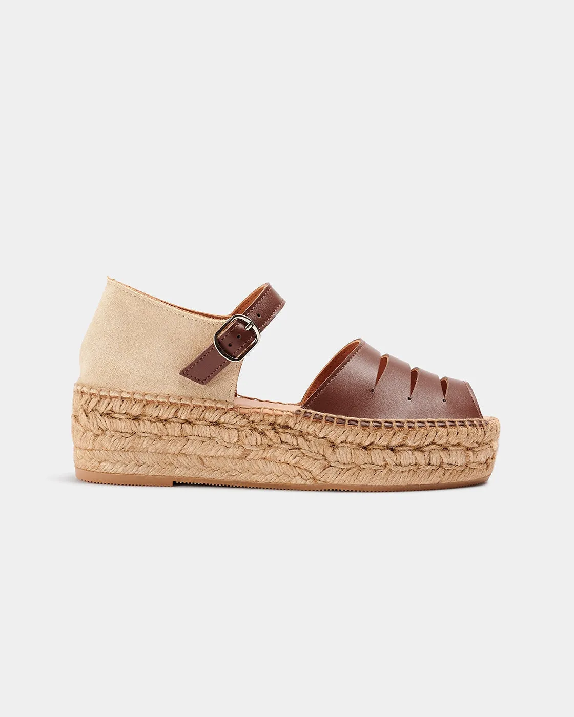 Naguisa Silencio Brown Platform Espadrille