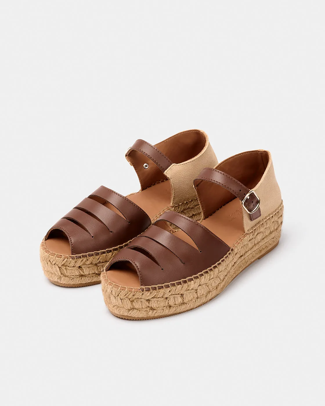 Naguisa Silencio Brown Platform Espadrille