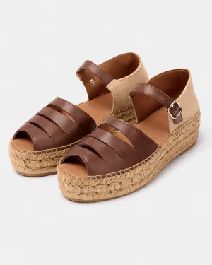 Naguisa Silencio Brown Platform Espadrille