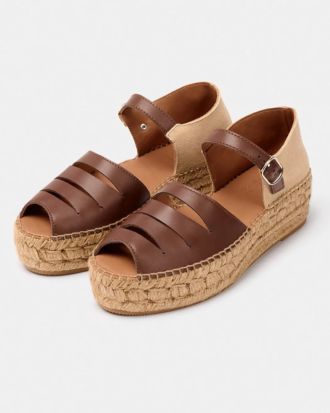 Naguisa Silencio Brown Platform Espadrille