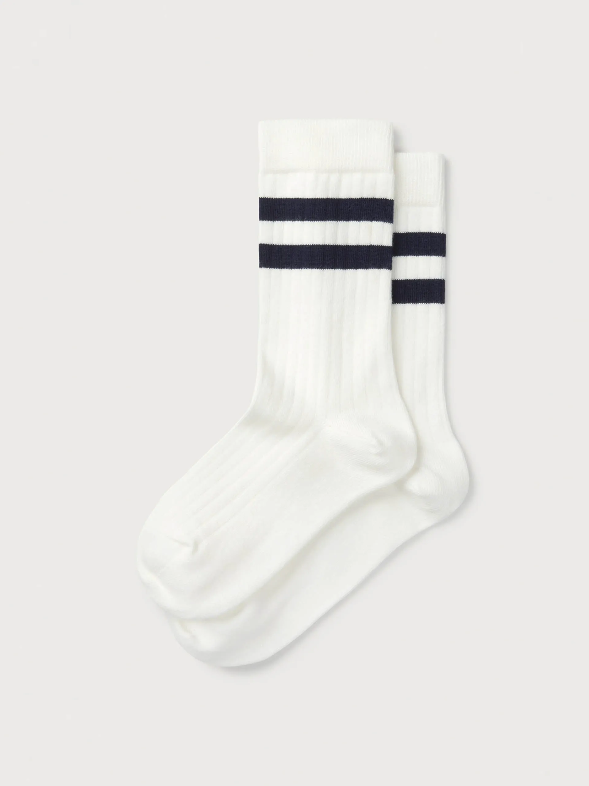 Organic cotton ribbed stripe socks