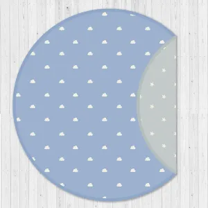 Organic Cushioned Playmat- Clouds (Blue)
