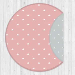Organic Cushioned Playmat- Clouds (Pink)