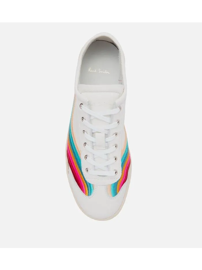 Paul Smith S White Leather Ziggy Trainers With Swirl Trims W1S-ZIG21-FLEA-01