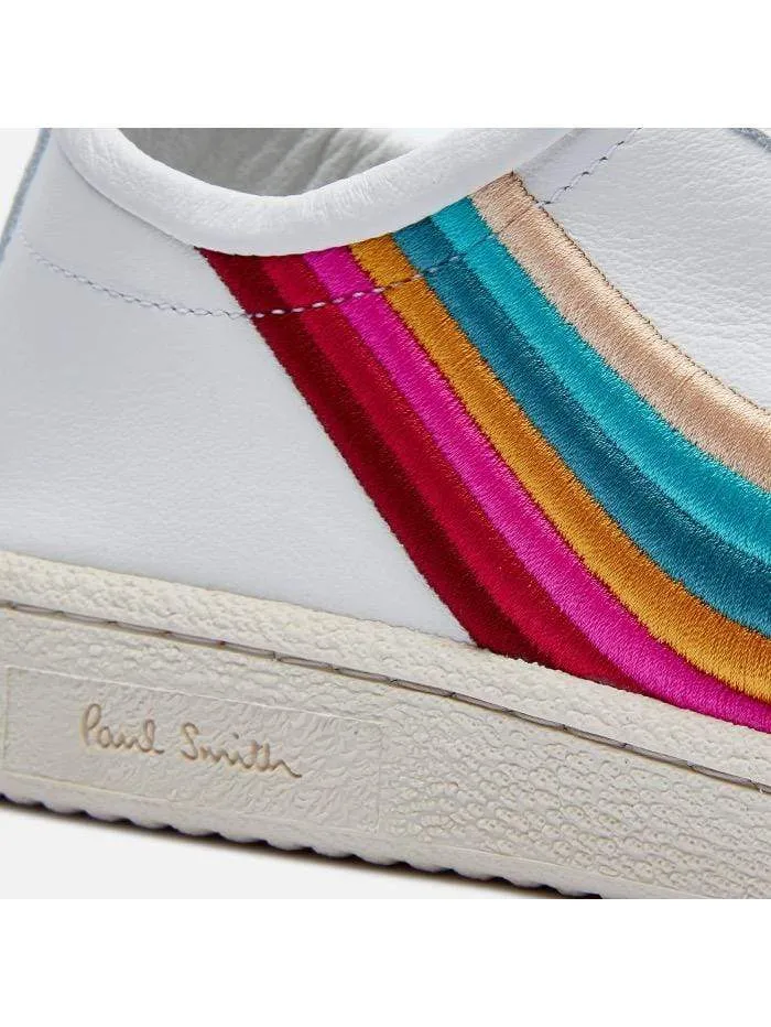 Paul Smith S White Leather Ziggy Trainers With Swirl Trims W1S-ZIG21-FLEA-01