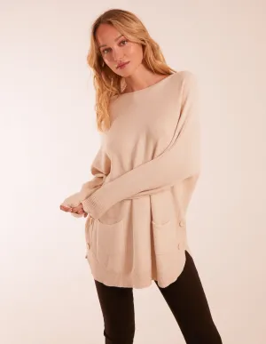 Pocket Slash Neck Jumper