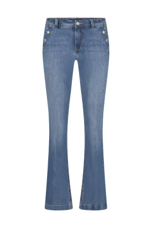 Red Button SRB4481A Bibette Stone Used Bootcut Jeans with Buttons L31 Stoneused