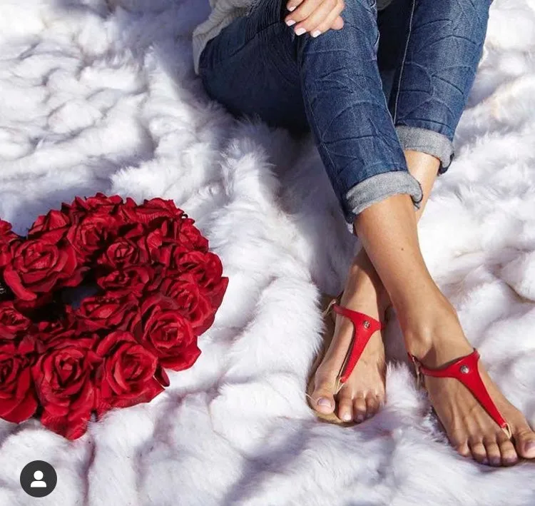Red Genuine Leather