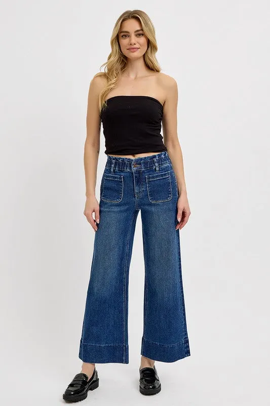 RISEN Dark Wash Wide Leg Jeans