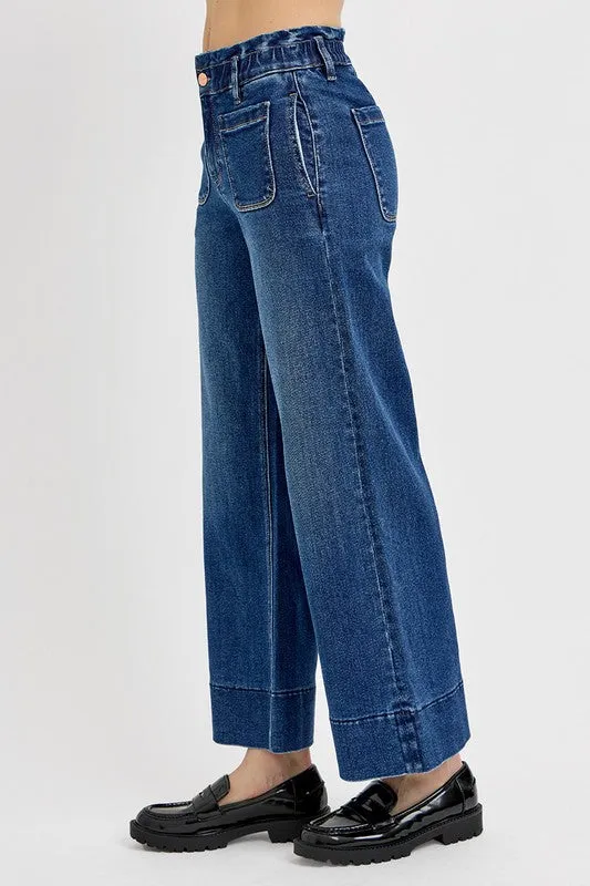 RISEN Dark Wash Wide Leg Jeans