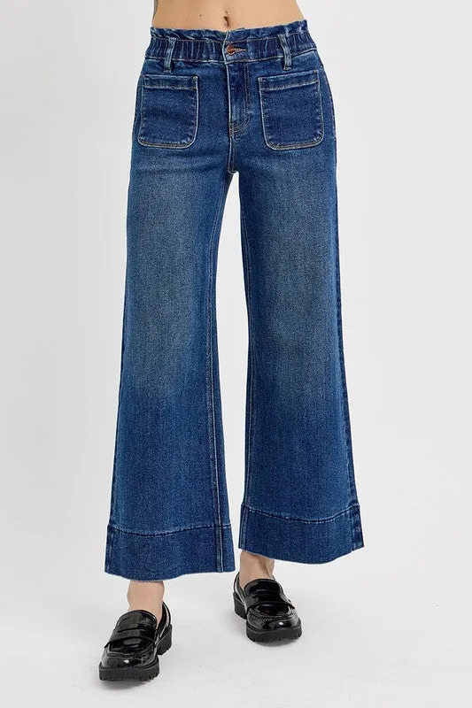 RISEN Dark Wash Wide Leg Jeans