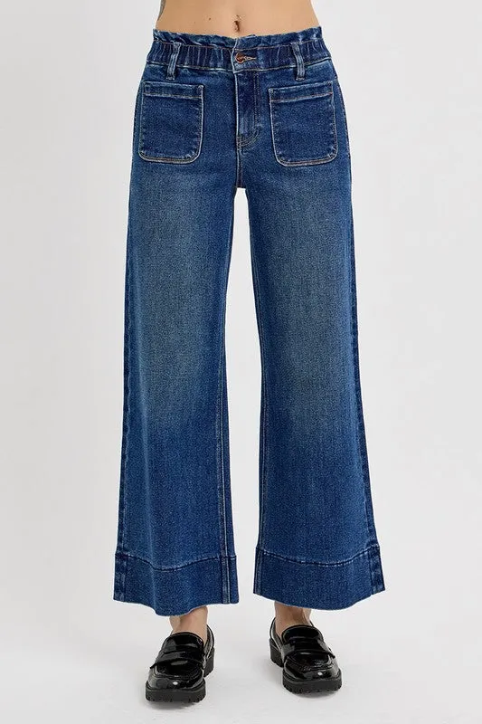 RISEN Dark Wash Wide Leg Jeans