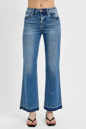 RISEN Raw Hem Ankle Bootcut Jeans
