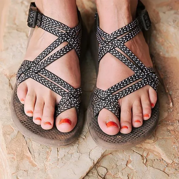 Roman Adjustable Buckle Clip Toe Sandals