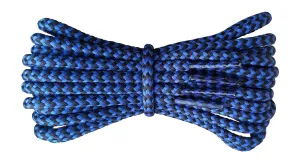 Round 4 mm Royal Blue and Black boot laces for walking and casual boots