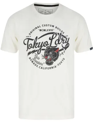 Rule Breaker Motif Cotton Jersey T-Shirt In Snow White - Tokyo Laundry