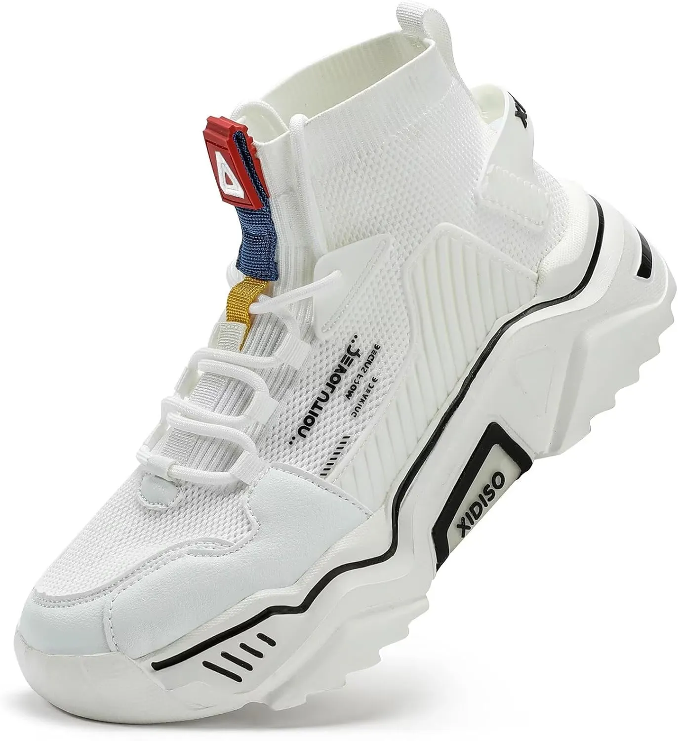 SANNAX Fashion Shoes for Mens High Top Casual Walking Shoes Non Slip Breathable Mesh Lightweight Sneakers