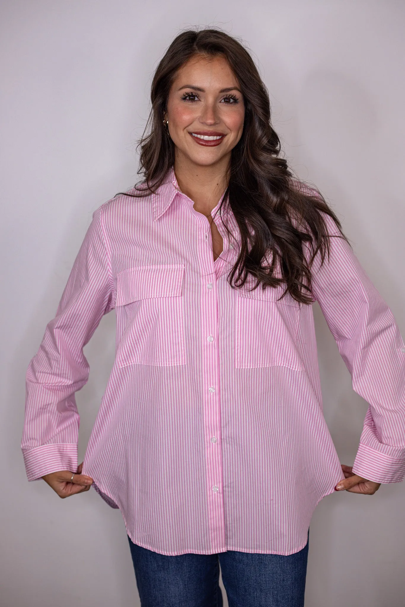Sunny Days Pink Striped Top