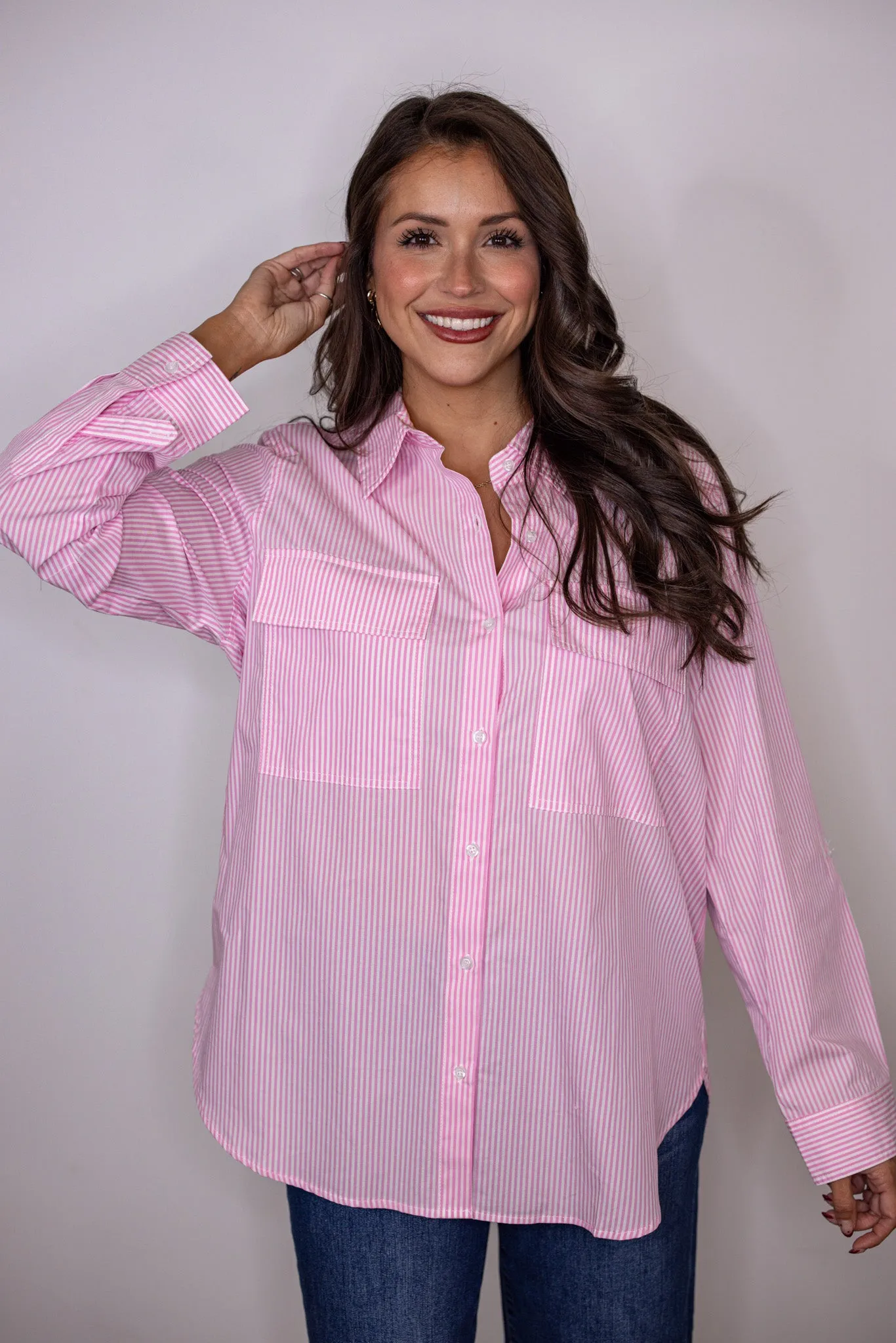 Sunny Days Pink Striped Top