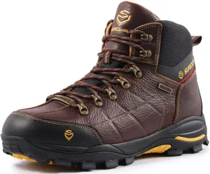 SUREWAY Men's 6" Soft/Steel Toe Heavy Duty Waterproof Work Boot - Leather,Lace Up,Oil/Slip Resistant Dual-Density Comfortable EH Construction Industrial Ankle Safety Men Work Boots,Roofing, Hunting