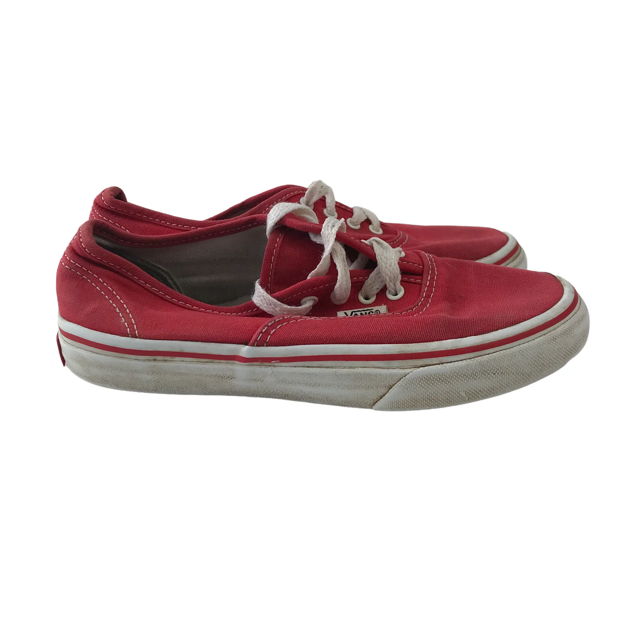 Vans Red Canvas Trainers Shoe Size 1