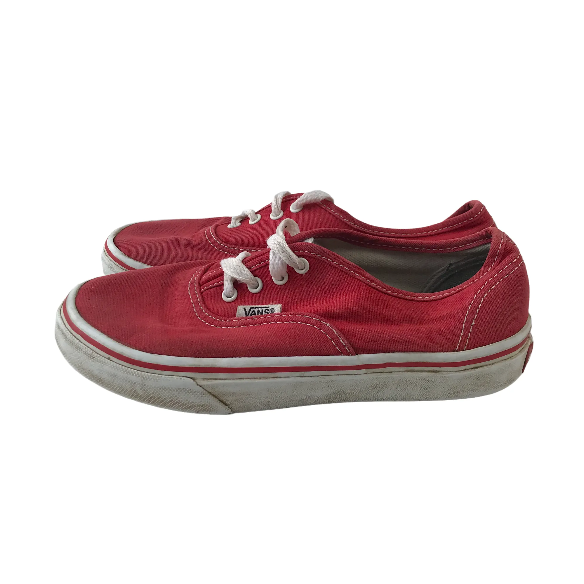 Vans Red Canvas Trainers Shoe Size 1