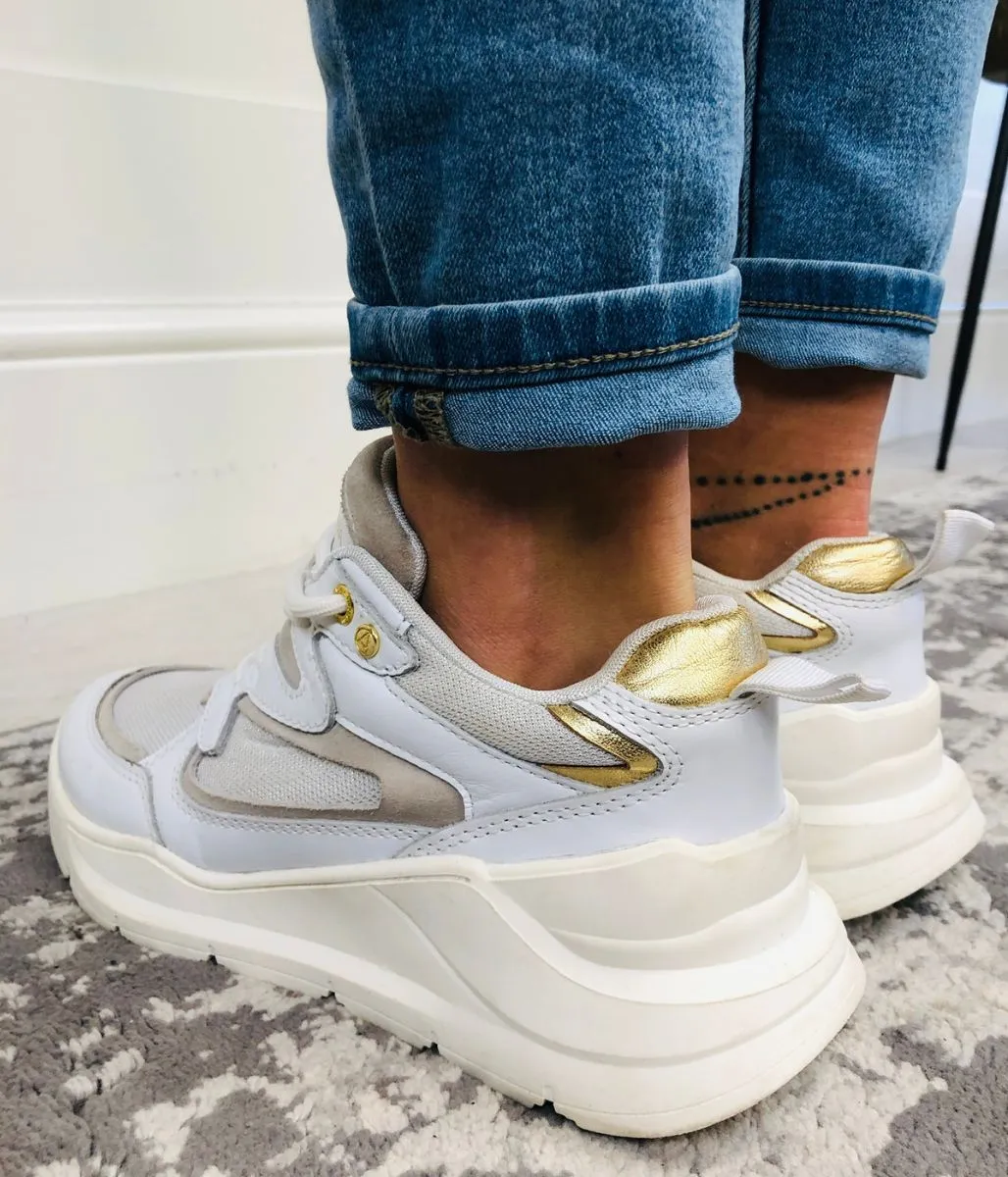 White Cecilia Leather Trainers